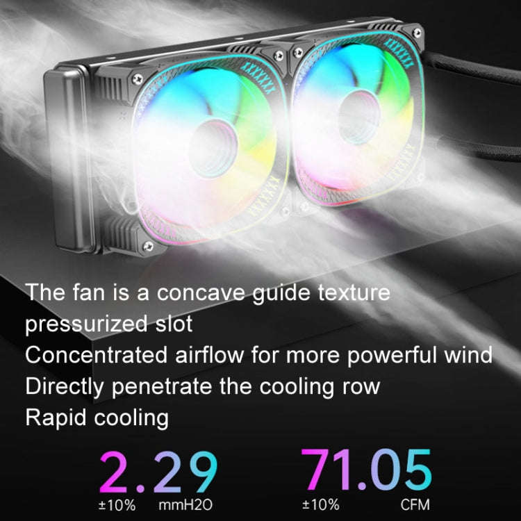 COOLMOON CM-YM-240T Digital ARGB Lens Edition Integrated Water Cooling CPU Cooler Temperature Dis...