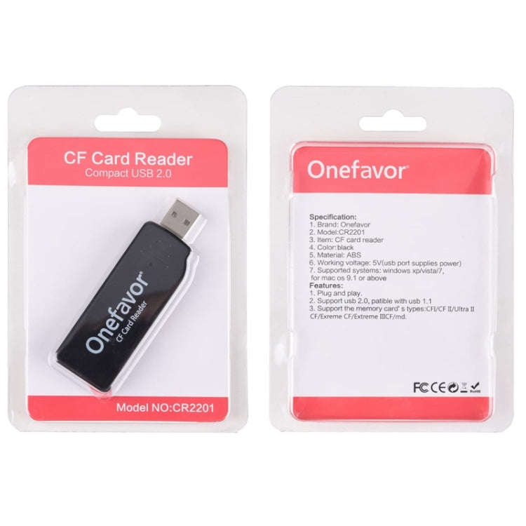 Onefavor USB2.0 High Speed Read And Write CF Card Reader, Model: USB Interface