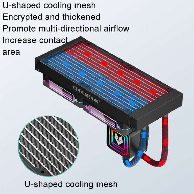 COOLMOON Glacier 240 Water Cooling Radiator Desktop ARGB Multi-Platform Integrated Lens CPU Water...