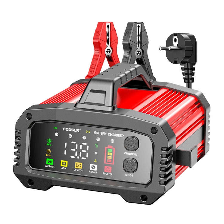 FOXSUR 25A 12V/24V Portable High-Power Car Ship Motorcycle Charger(US Plug)