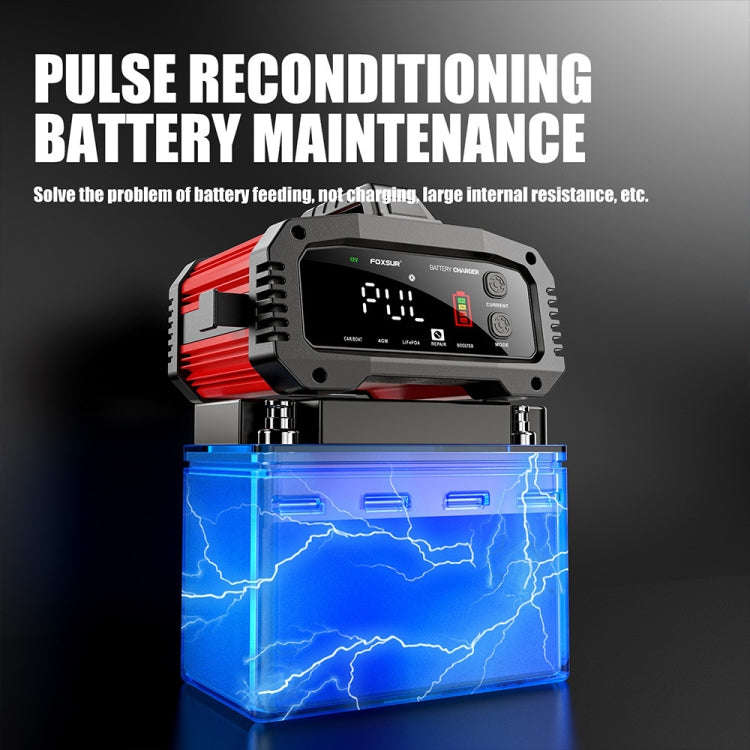 FOXSUR 25A 12V/24V Portable High-Power Car Ship Motorcycle Charger(EU Plug)
