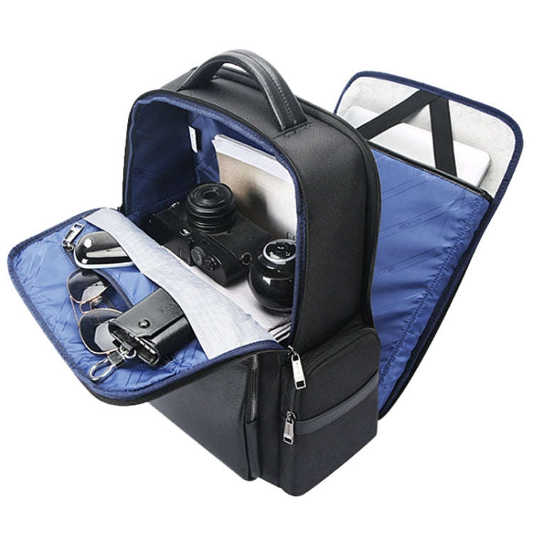 Bopai 61-125031 Large-capacity First-layer Cowhide Business Laptop Backpack With USB+Type-C Port(...
