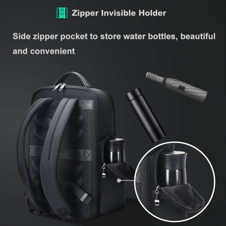 Bopai 61-125031 Large-capacity First-layer Cowhide Business Laptop Backpack With USB+Type-C Port(...