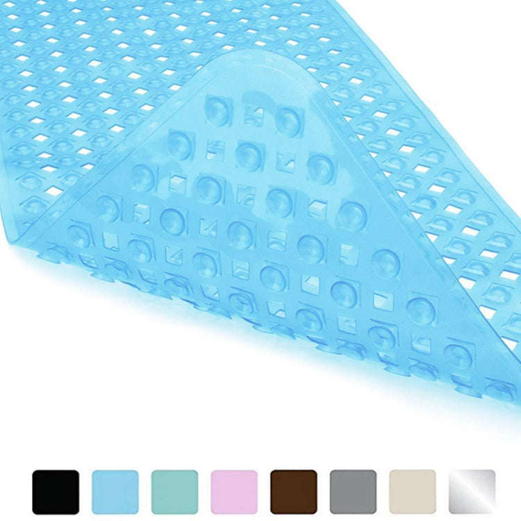 Non-slip Bath Mat Diamond Cut Bathtub Mats With Drain Holes And Suction Cup 88 x 40cm(Clear Blue)
