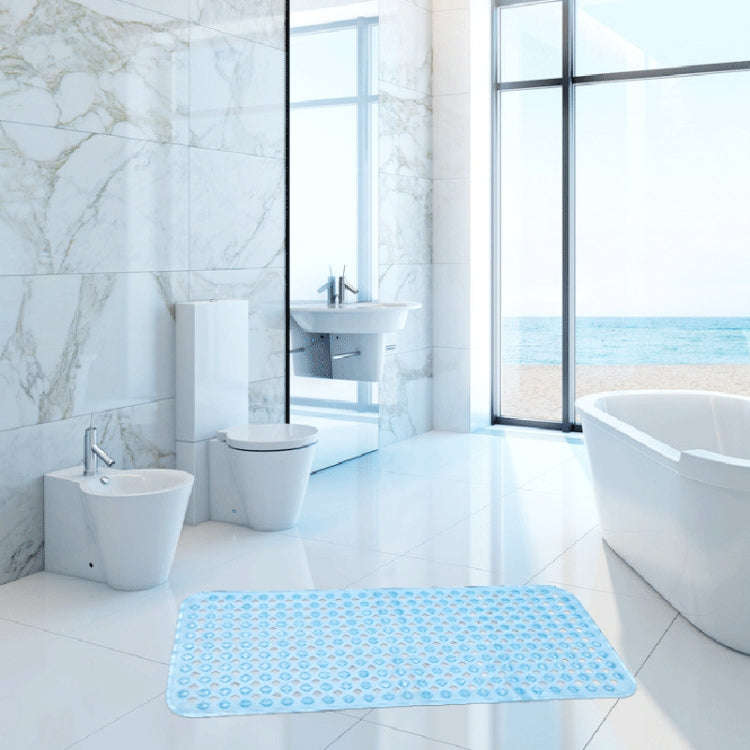 Non-slip Bath Mat Diamond Cut Bathtub Mats With Drain Holes And Suction Cup 88 x 40cm(Clear Blue)