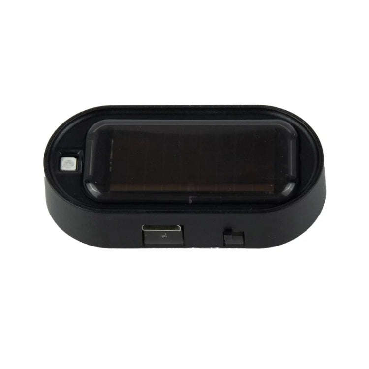 Car Solar Analog Anti-theft Device LED Warning Light(Black Shell Blue Light)