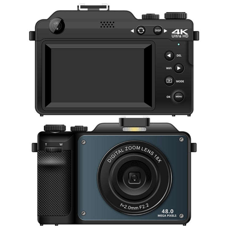3-Inch Display Digital Camera Dual Front And Rear Cameras 48MP, 18x Digital Zoom 4K HD Camcorder(...