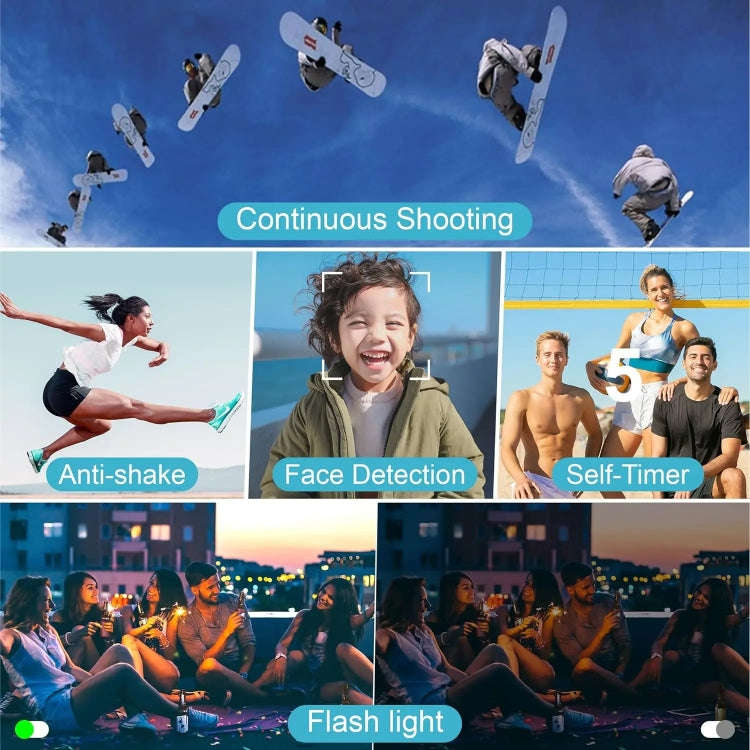 3-Inch Display Digital Camera Dual Front And Rear Cameras 48MP, 18x Digital Zoom 4K HD Camcorder(...