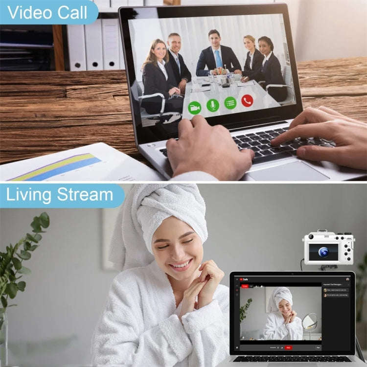 3-Inch Display Digital Camera Dual Front And Rear Cameras 48MP, 18x Digital Zoom 4K HD Camcorder(...