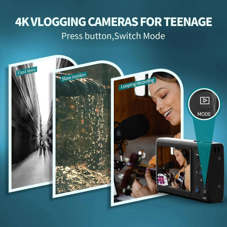 2.8-Inch Display Digital Camera 64MP 4K HD Camcorder With 18x Digital Zoom(White)