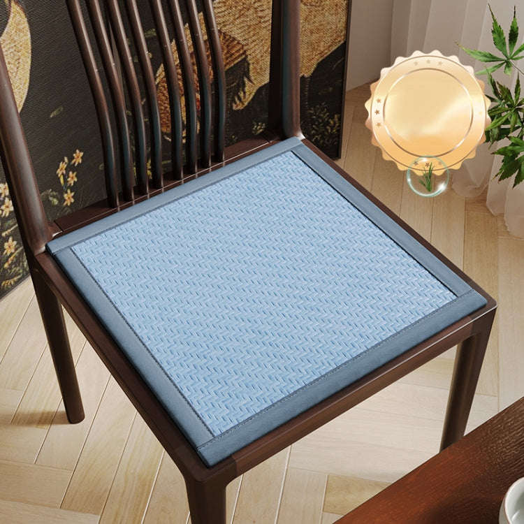 Summer Cattail Woven Cooler Seat Cushion Silk Breathable Chair Cushion, Size: 50x50cm(Blue)
