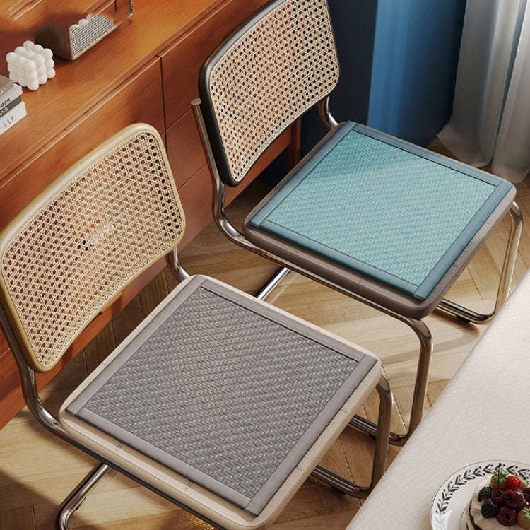 Summer Cattail Woven Cooler Seat Cushion Silk Breathable Chair Cushion, Size: 45x45cm(Gray)