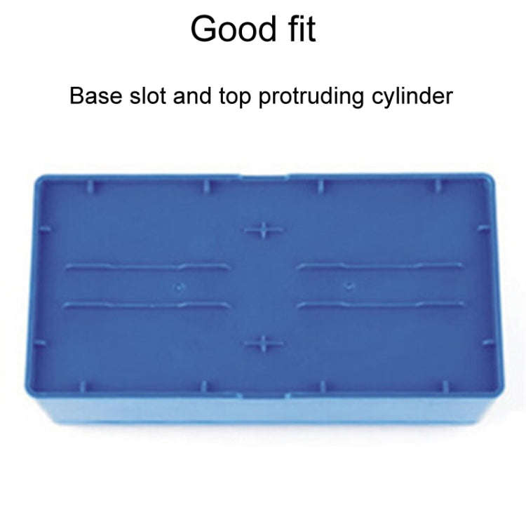 Household Stackable Building Block Organizer Student Desktop Plastic Storage Box, Model: Square Blue