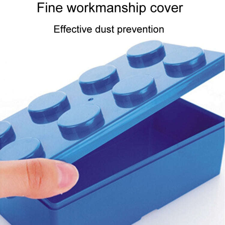 Household Stackable Building Block Organizer Student Desktop Plastic Storage Box, Model: Square Blue