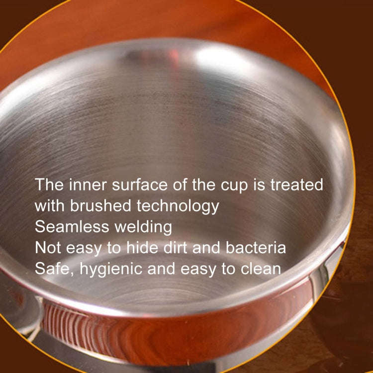 304 Stainless Steel 3 In 1 Double Layer Coffee Cup With Dish and Spoon Heat Insulation and Anti-S...