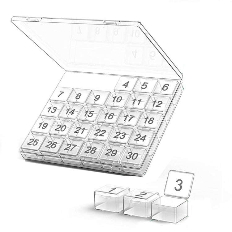 Monthly Pill Organizer 30 Days Pill Box Easy-Open Large Capacity Medicine Case(Transparent)