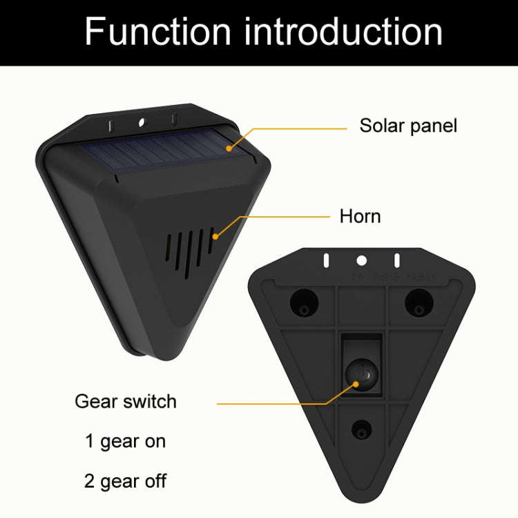 N911Q Solar Bird Repeller Orchard And Fish Pond Animal Repellent(Black)