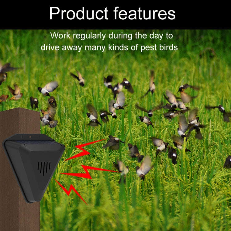 N911Q Solar Bird Repeller Orchard And Fish Pond Animal Repellent(Black)