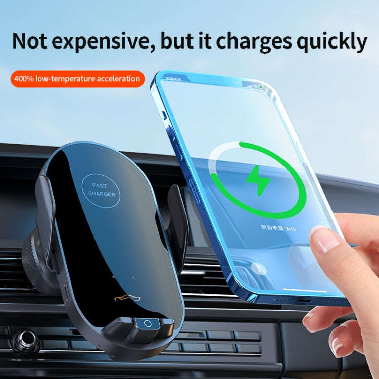 Car Air Outlet Smart Induction Wireless Charging Mobile Phone Holder(Black 66W)
