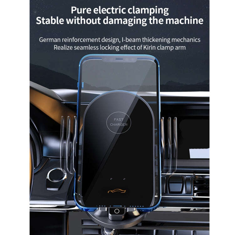 Car Air Outlet Smart Induction Wireless Charging Mobile Phone Holder(Black 66W)