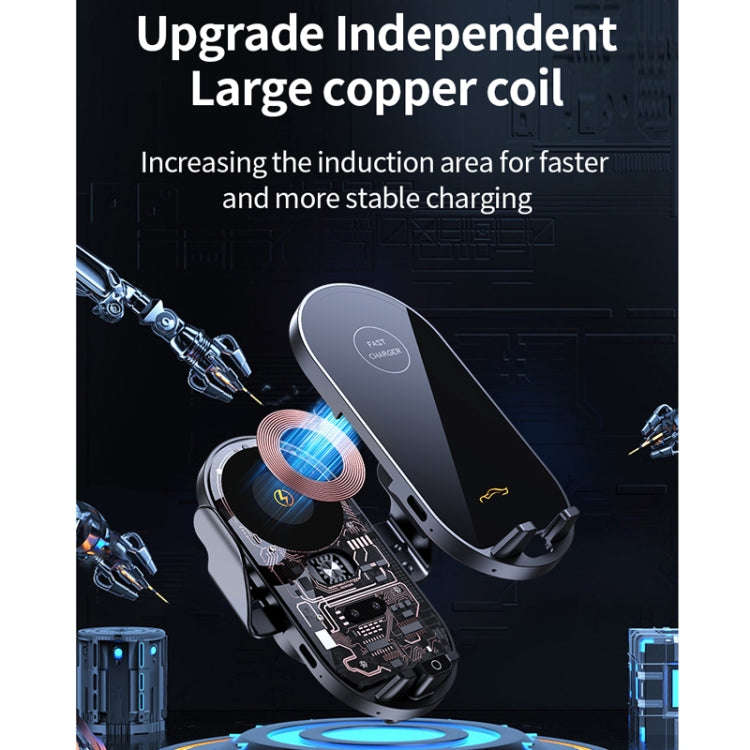 Car Air Outlet Smart Induction Wireless Charging Mobile Phone Holder(Black 66W)