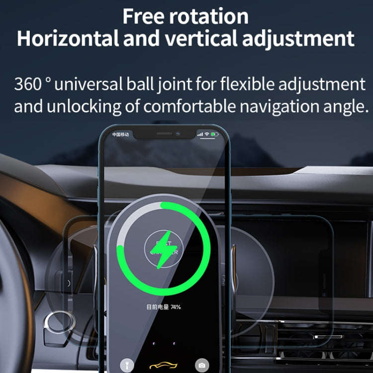 Car Air Outlet Smart Induction Wireless Charging Mobile Phone Holder(Black 66W)