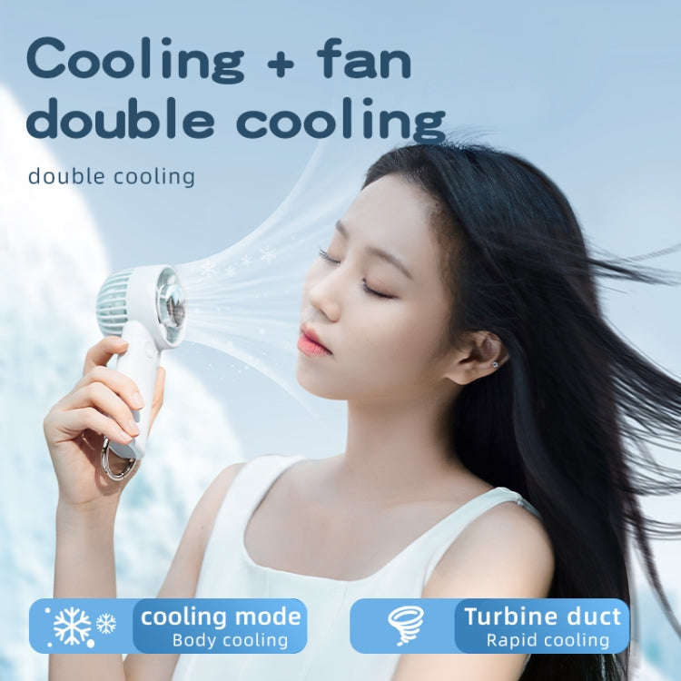 Outdoor Handheld Ice Air Conditioning Fan Astronaut Night Light Semiconductor Cooling Fan(Light B...
