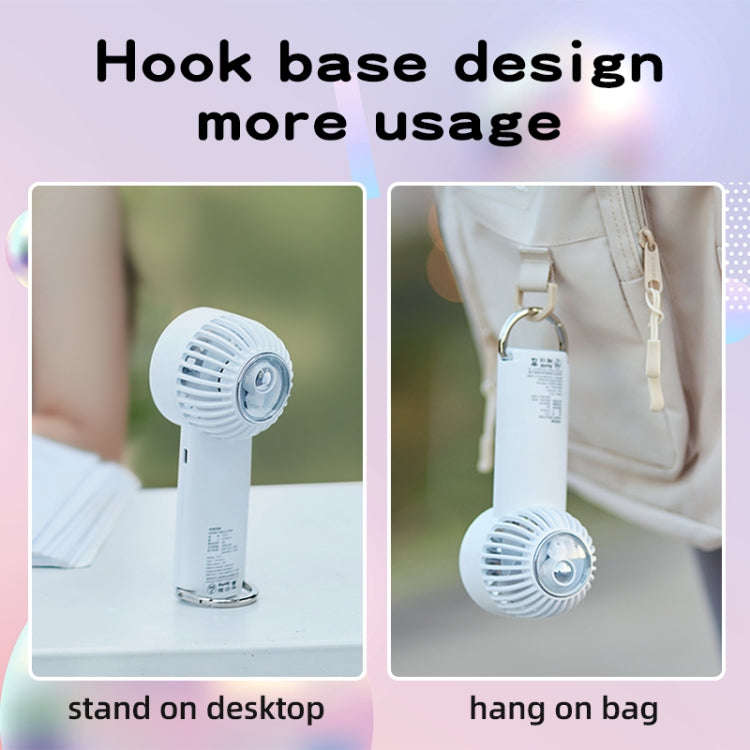 Outdoor Handheld Ice Air Conditioning Fan Astronaut Night Light Semiconductor Cooling Fan(Pink)