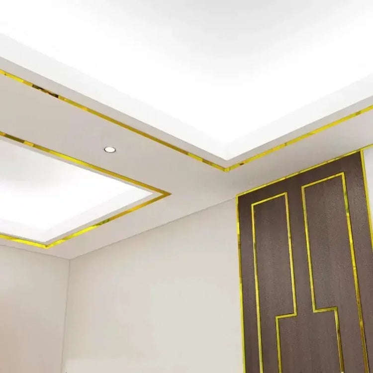 3x100cm 3D Mirror Wall Stickers Beautiful Edge Decorative Strip Living Room TV Background Decorat...