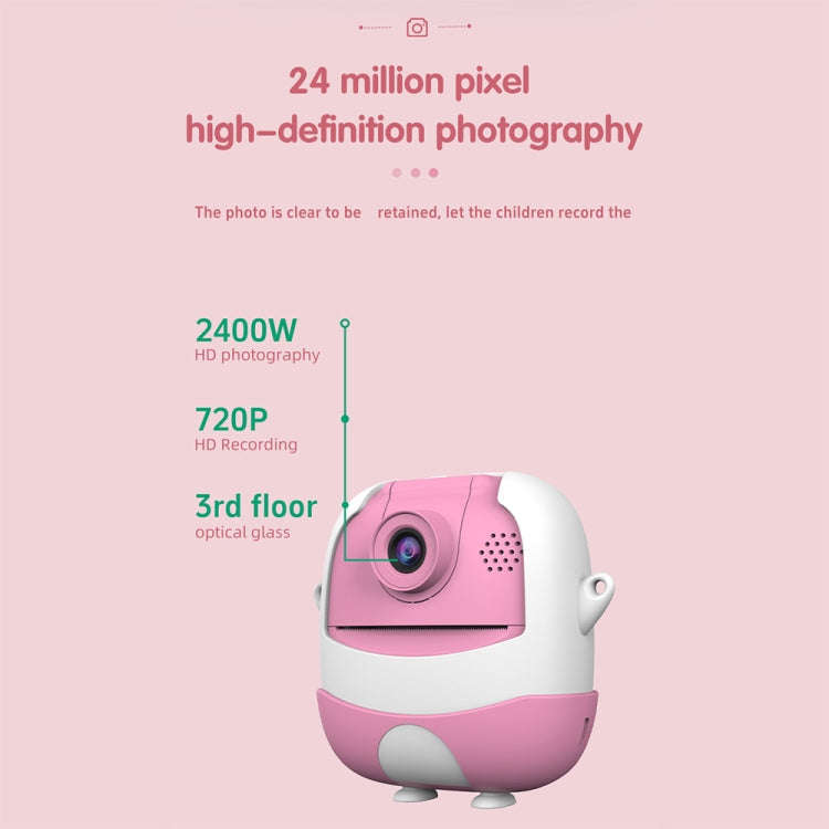 A19B 2.0-Inch 720P HD Reversible Camera Cartoon Children Mini Digital Printing Camera(Green)