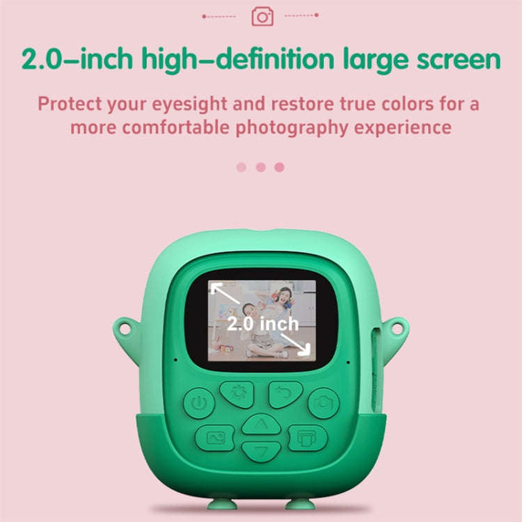 A19B 2.0-Inch 720P HD Reversible Camera Cartoon Children Mini Digital Printing Camera(Green)