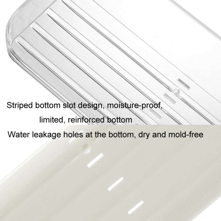 Wall Mounted No-Punch Bedside Eyeglasses Storage Box Bathroom Toiletries Drainage Shelf(Transparent)