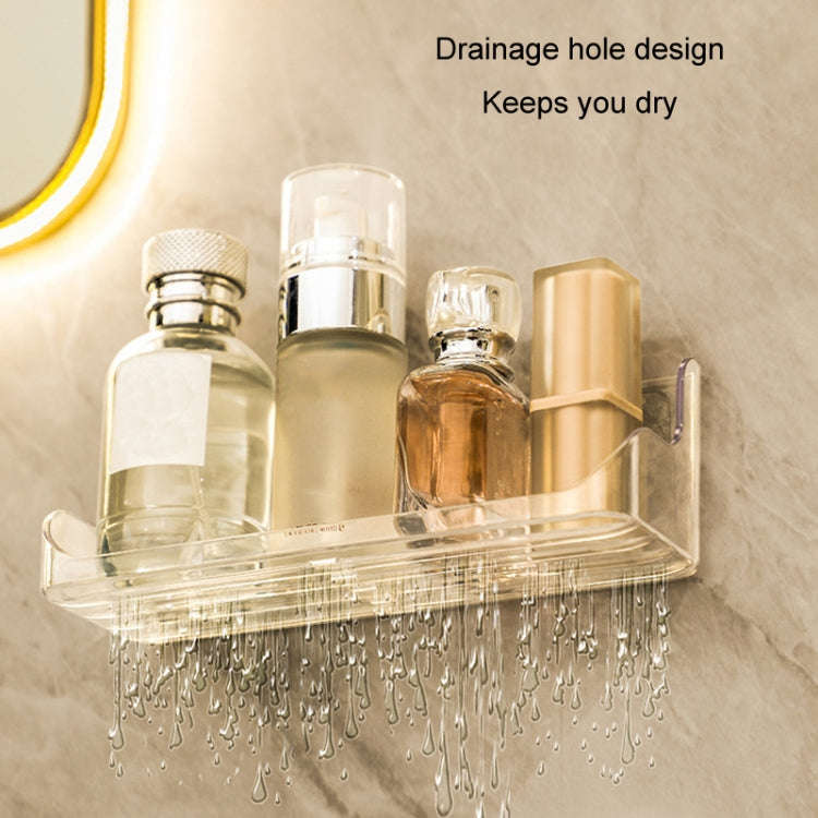 Wall Mounted No-Punch Bedside Eyeglasses Storage Box Bathroom Toiletries Drainage Shelf(Transparent)