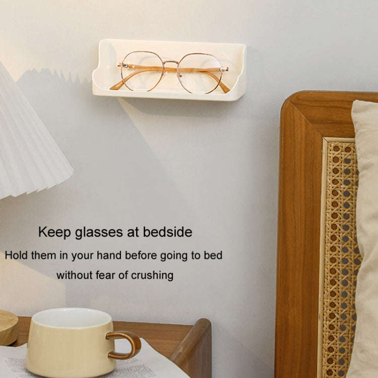 Wall Mounted No-Punch Bedside Eyeglasses Storage Box Bathroom Toiletries Drainage Shelf(Transparent)