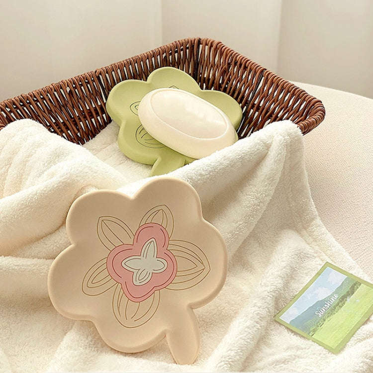 Bathroom Infused Silicone Soap Dispenser Household Non-Slip Soap Drainage Holder(Green)