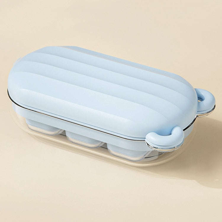 Mini Silicone Ice Cube Soft Mold Home Refrigerator Ice Box(Sky Blue)