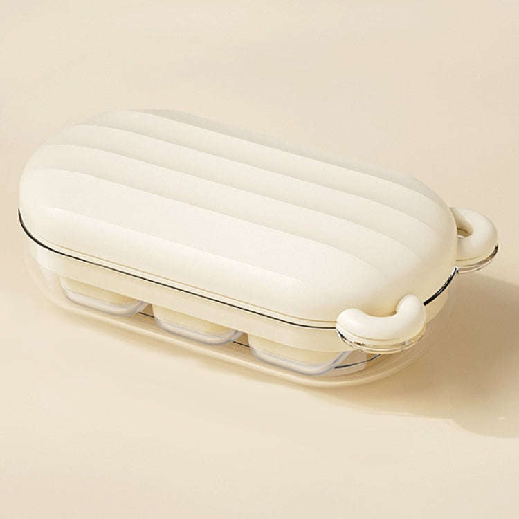 Mini Silicone Ice Cube Soft Mold Home Refrigerator Ice Box(Cream Color)
