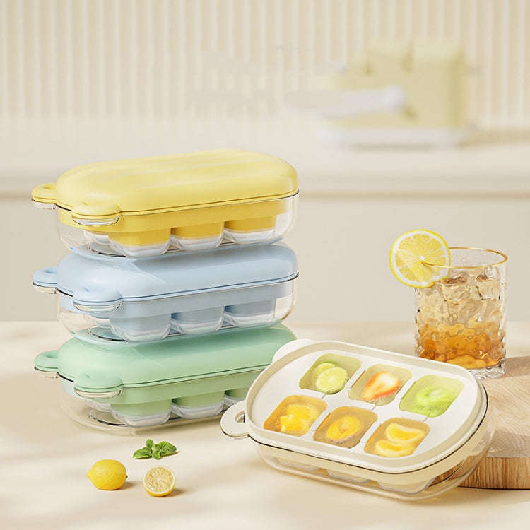 Mini Silicone Ice Cube Soft Mold Home Refrigerator Ice Box(Cream Color)