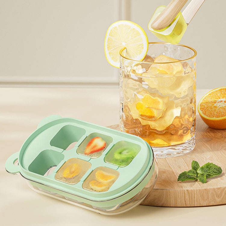 Mini Silicone Ice Cube Soft Mold Home Refrigerator Ice Box(Cream Color)