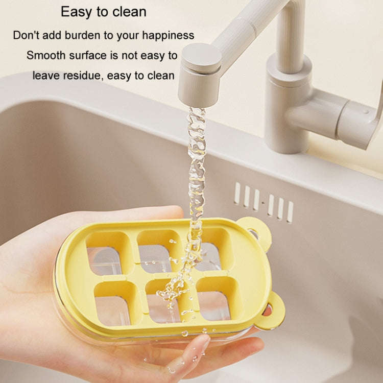 Mini Silicone Ice Cube Soft Mold Home Refrigerator Ice Box(Cream Color)