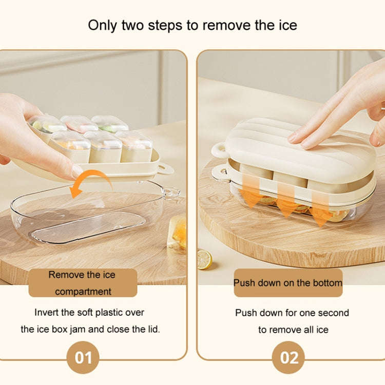 Mini Silicone Ice Cube Soft Mold Home Refrigerator Ice Box(Cream Color)