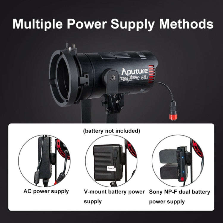 Aputure Adjustable Focus LED Photography Light Indoor Interview Video Live Fill Light, Spec: LS 60d