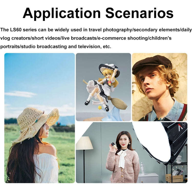 Aputure Adjustable Focus LED Photography Light Indoor Interview Video Live Fill Light, Spec: LS 60d