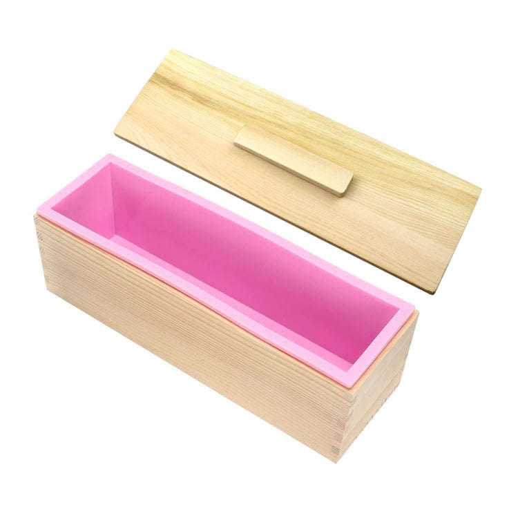 1200ml DIY Handmade Soap Mold Rectangular Wooden Box Cold Soap Mold, Specification: Wooden Box+Pi...