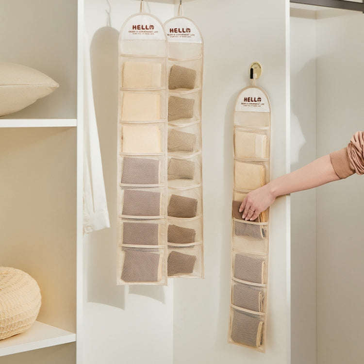 Underwear Storage Bag Socks And Hair Accessories Hanging Organizer Storage Bag(Cream Color)