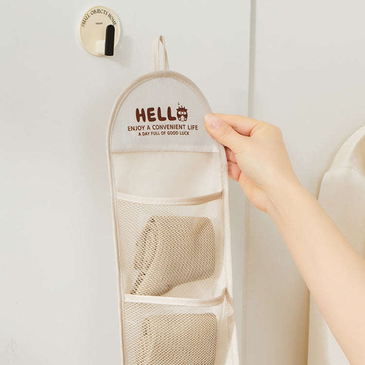 Underwear Storage Bag Socks And Hair Accessories Hanging Organizer Storage Bag(Cream Color)