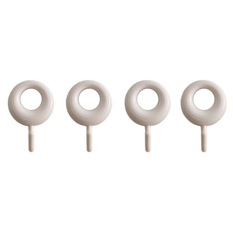 4pcs /Set Household Wall Hanging Hooks Dormitory Non-Marking Punch-Free Adhesive Hooks(White)