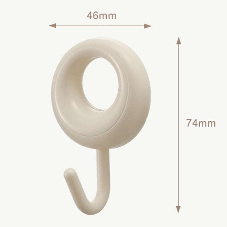 4pcs /Set Household Wall Hanging Hooks Dormitory Non-Marking Punch-Free Adhesive Hooks(Beige)