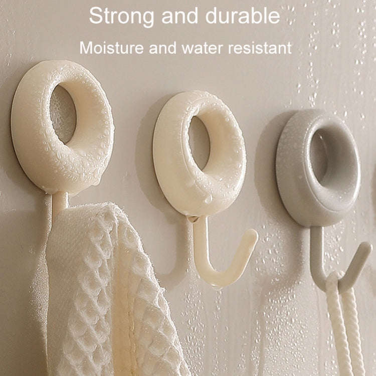 4pcs /Set Household Wall Hanging Hooks Dormitory Non-Marking Punch-Free Adhesive Hooks(Beige)