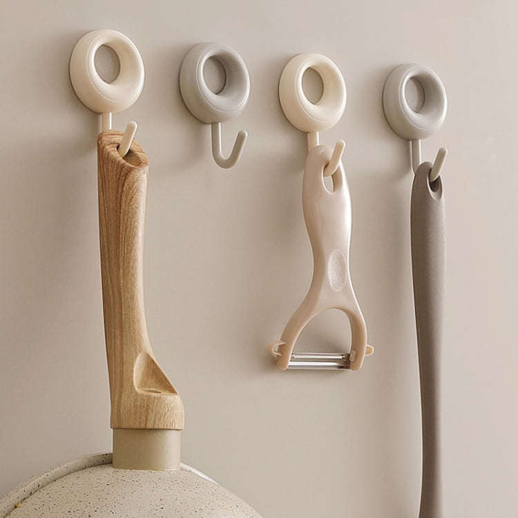 4pcs /Set Household Wall Hanging Hooks Dormitory Non-Marking Punch-Free Adhesive Hooks(Beige)